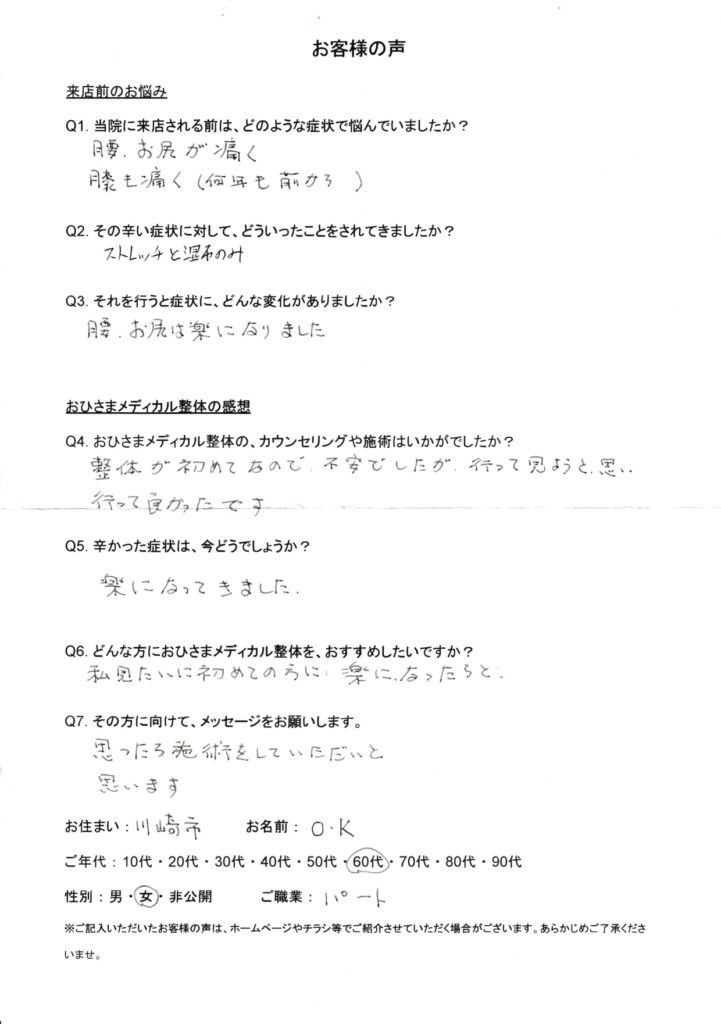 お客様の感想文